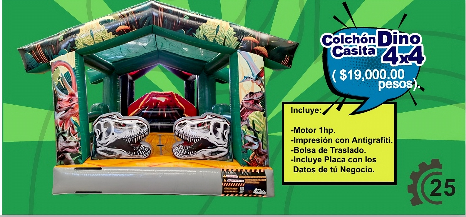 Colchón Casita Dino 4x4 - Colchones P/Toro MexBull