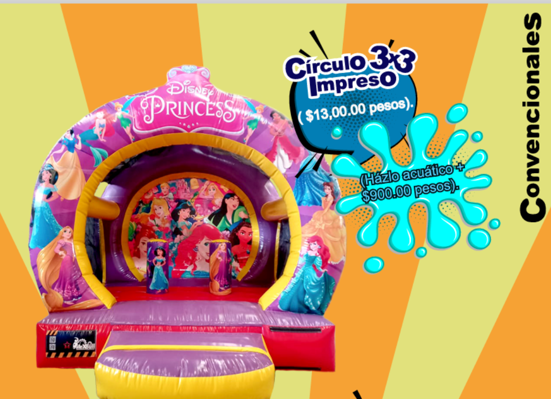 Brincolín Convencional Círculo Impreso 3x3 - Brincolin Convencional MexBull