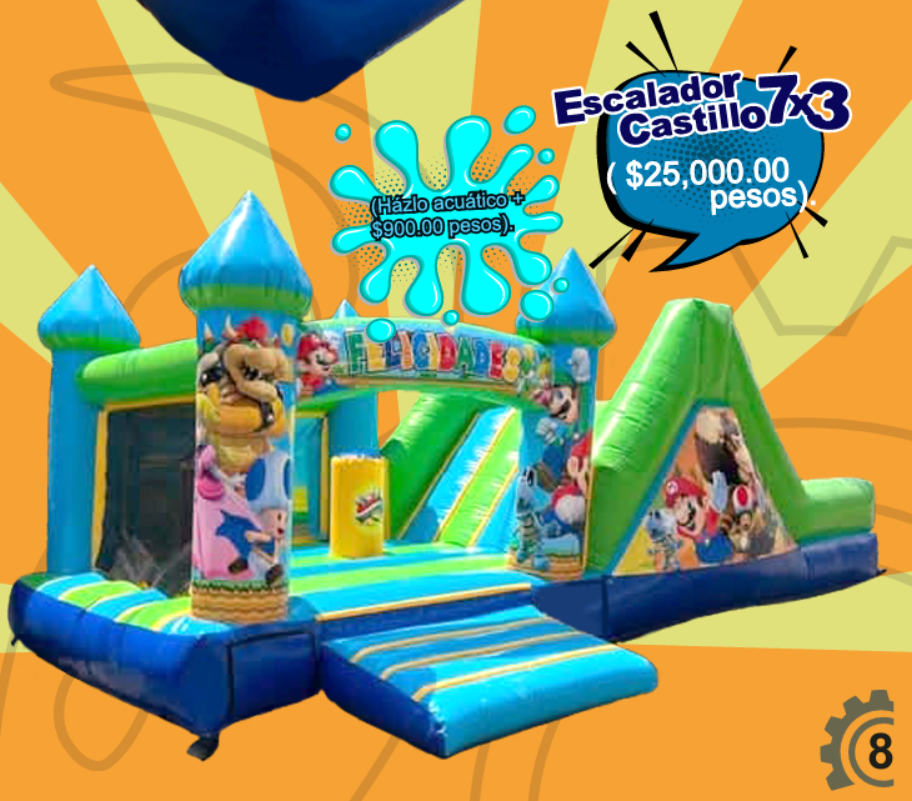 Brincolín Convencional Escalador Castillo 7x3 - Brincolin Convencional MexBull