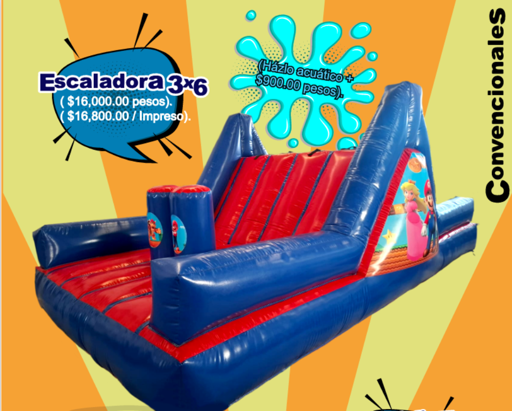 Brincolín Convencional Escaladora 3x6 - Brincolin Convencional MexBull