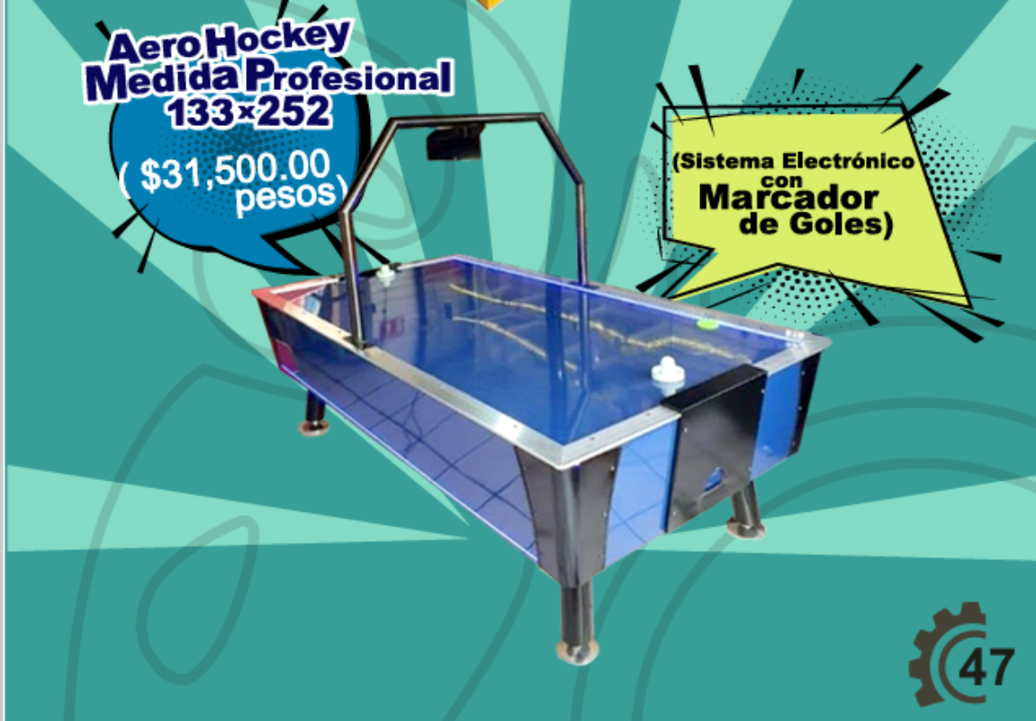 Mesa de AeroHockey Profesional (133x252 cm) - Futbolitos Y Más MexBull