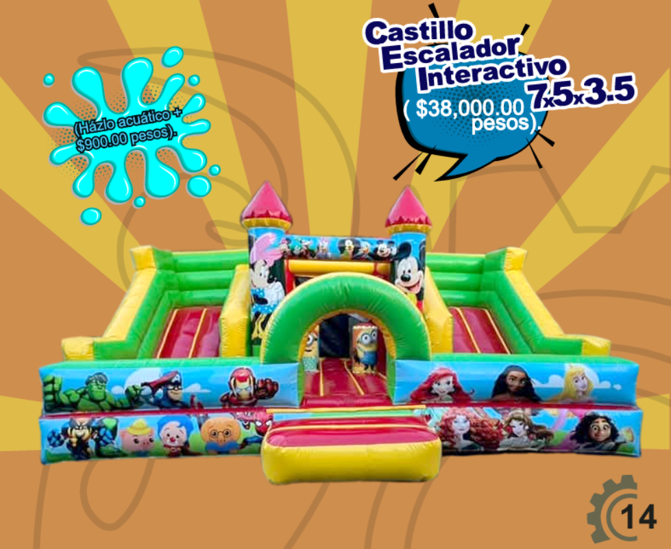 Brincolín Castillo Escalador Interactivo 7.5 x 3.5 - Brincolin Interactivo MexBull